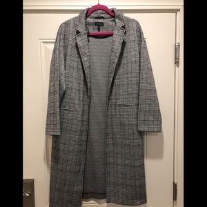 TOPSHOP Plaid Longline Jacket